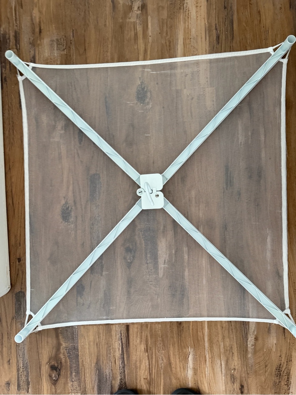 White Foldable Drying Rack with Mesh Attachment - Picture 2 of 4